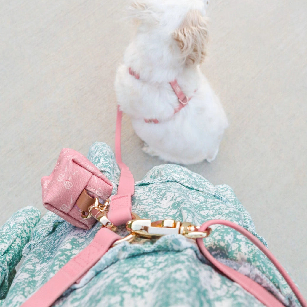 LAISSE IMPERMÉABLE MAIN LIBRE POUR CHIEN - ROSE