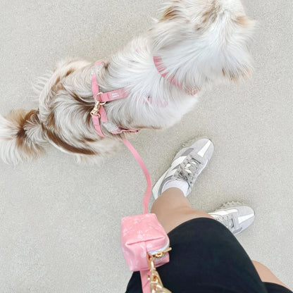 LAISSE IMPERMÉABLE MAIN LIBRE POUR CHIEN - ROSE